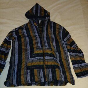 Mexican Baja Pancho ZIPPERED Hoodie (MOLINA Brand New / Unisex Adult Size - XXL)